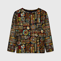 Лонгслив детский Африканский этнический орнамент, цвет: 3D-принт