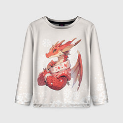 Детский лонгслив Красный дракон в свитере