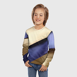 Лонгслив детский Фиолетовая вставка на золотом фоне, цвет: 3D-принт — фото 2