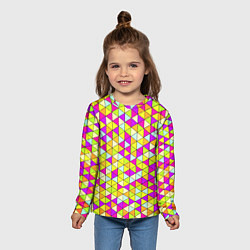 Лонгслив детский Треугольный витраж, цвет: 3D-принт — фото 2