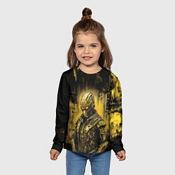 Лонгслив детский Киборг в желтом цвете, цвет: 3D-принт — фото 2