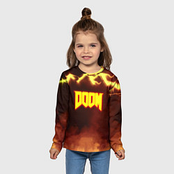 Лонгслив детский Doom storm огненное лого, цвет: 3D-принт — фото 2