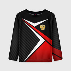 Детский лонгслив Russia - black and red