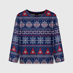 Лонгслив детский New Years sweater, цвет: 3D-принт