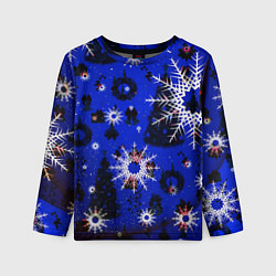 Лонгслив детский Зимние снежинки рождество, цвет: 3D-принт