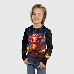 Лонгслив детский Дракон амурный искоркогонь, цвет: 3D-принт — фото 2