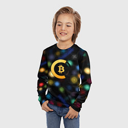 Лонгслив детский Bitcoin logo criptomoney, цвет: 3D-принт — фото 2