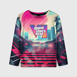 Лонгслив детский GTA 6 retro abstract, цвет: 3D-принт