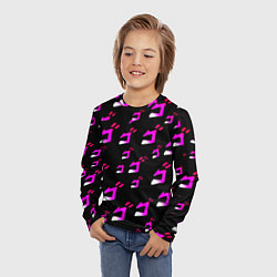 Лонгслив детский JoJos Bizarre neon pattern logo, цвет: 3D-принт — фото 2