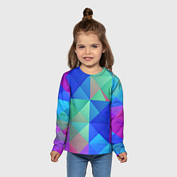 Лонгслив детский Разноцветные фигуры, цвет: 3D-принт — фото 2