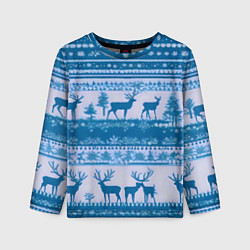 Детский лонгслив Синие олени