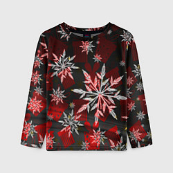 Лонгслив детский Рождественские снежинки, цвет: 3D-принт
