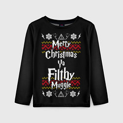 Лонгслив детский Merry Christmas ya filthy muggle, цвет: 3D-принт