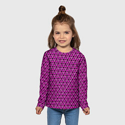 Лонгслив детский Розовые и чёрные треугольники, цвет: 3D-принт — фото 2