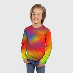 Лонгслив детский Цвета радуги радужный фон, цвет: 3D-принт — фото 2