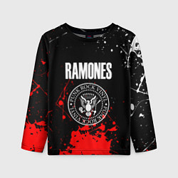 Лонгслив детский Ramones краски метал группа, цвет: 3D-принт