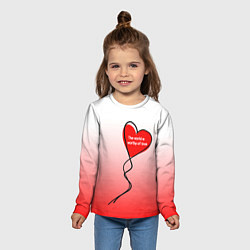 Лонгслив детский Этот мир достоин любви, цвет: 3D-принт — фото 2