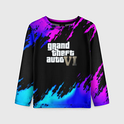 Детский лонгслив GTA 6 неоновые краски вайсити