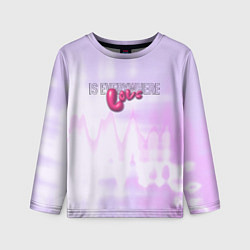 Лонгслив детский Love is everywhere on gradient, цвет: 3D-принт