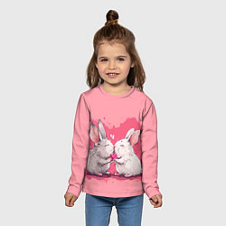 Лонгслив детский Милые влюбленные кролики, цвет: 3D-принт — фото 2