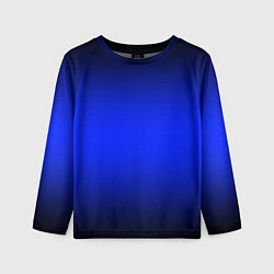 Лонгслив детский Градиент чёрно-сине-чёрный, цвет: 3D-принт