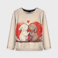Лонгслив детский Влюбленные кролики, цвет: 3D-принт