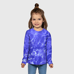 Лонгслив детский Синяя вода текстура, цвет: 3D-принт — фото 2