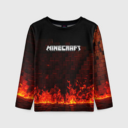 Лонгслив детский Minecraft fire logo, цвет: 3D-принт
