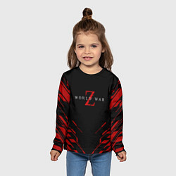 Лонгслив детский World war z текстура геометрия, цвет: 3D-принт — фото 2