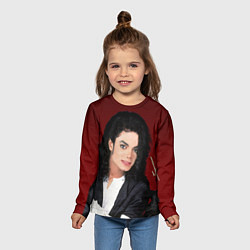 Лонгслив детский Michael Jackson с пантерой и автографом, цвет: 3D-принт — фото 2