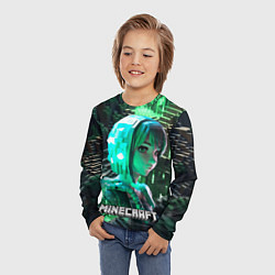 Лонгслив детский Minecraft персонаж на острове, цвет: 3D-принт — фото 2