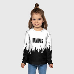 Лонгслив детский Ramones fire black rock, цвет: 3D-принт — фото 2