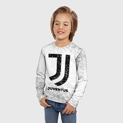 Лонгслив детский Juventus с потертостями на светлом фоне, цвет: 3D-принт — фото 2