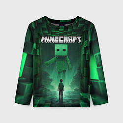 Лонгслив детский Minecraft зеленый монстр, цвет: 3D-принт