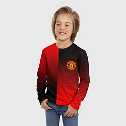 Лонгслив детский Манчестер Юнайтед градиент спорт, цвет: 3D-принт — фото 2