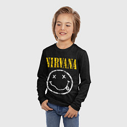 Лонгслив детский Джинсовка с nirvana, цвет: 3D-принт — фото 2