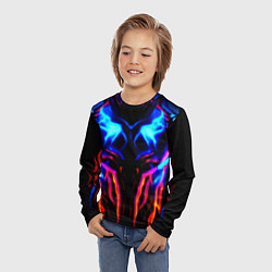 Лонгслив детский Неоновый киберкостюм, цвет: 3D-принт — фото 2