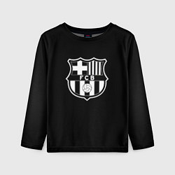 Лонгслив детский Barcelona fc club белое лого, цвет: 3D-принт