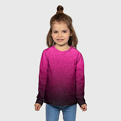 Лонгслив детский Яркий розовый градиент полоска, цвет: 3D-принт — фото 2