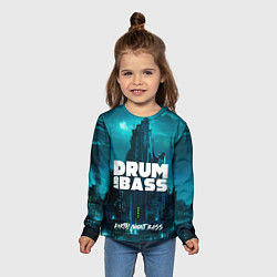 Лонгслив детский Dnb night, цвет: 3D-принт — фото 2