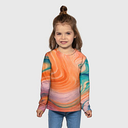 Лонгслив детский Мраморный паттерн, цвет: 3D-принт — фото 2