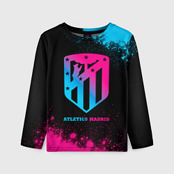 Лонгслив детский Atletico Madrid - neon gradient, цвет: 3D-принт