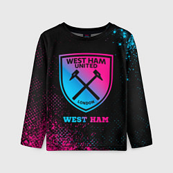 Лонгслив детский West Ham - neon gradient, цвет: 3D-принт