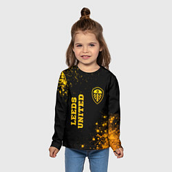 Лонгслив детский Leeds United - gold gradient вертикально, цвет: 3D-принт — фото 2