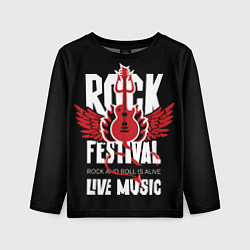 Лонгслив детский Rock festival - live music, цвет: 3D-принт
