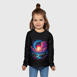 Лонгслив детский Закат в мегаполисе, цвет: 3D-принт — фото 2