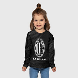 Лонгслив детский AC Milan sport на темном фоне, цвет: 3D-принт — фото 2