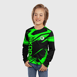 Лонгслив детский Skoda - green uniform, цвет: 3D-принт — фото 2