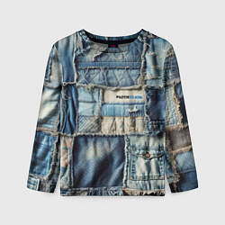 Лонгслив детский Patchwork denim - vogue, цвет: 3D-принт