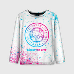 Лонгслив детский Leicester City neon gradient style, цвет: 3D-принт